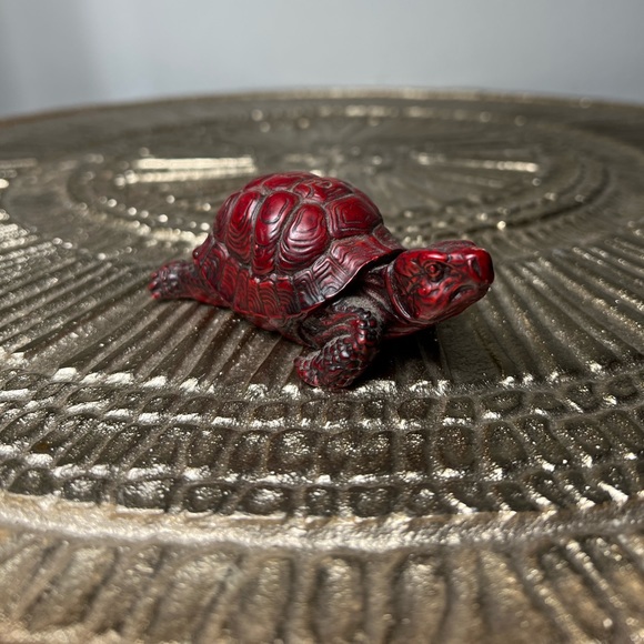 unbranded Other - RARE VINTAGE CARVED JADE NEPHRITE TURTLE ASIAN STONE TORTOISE UNIQUE RED.